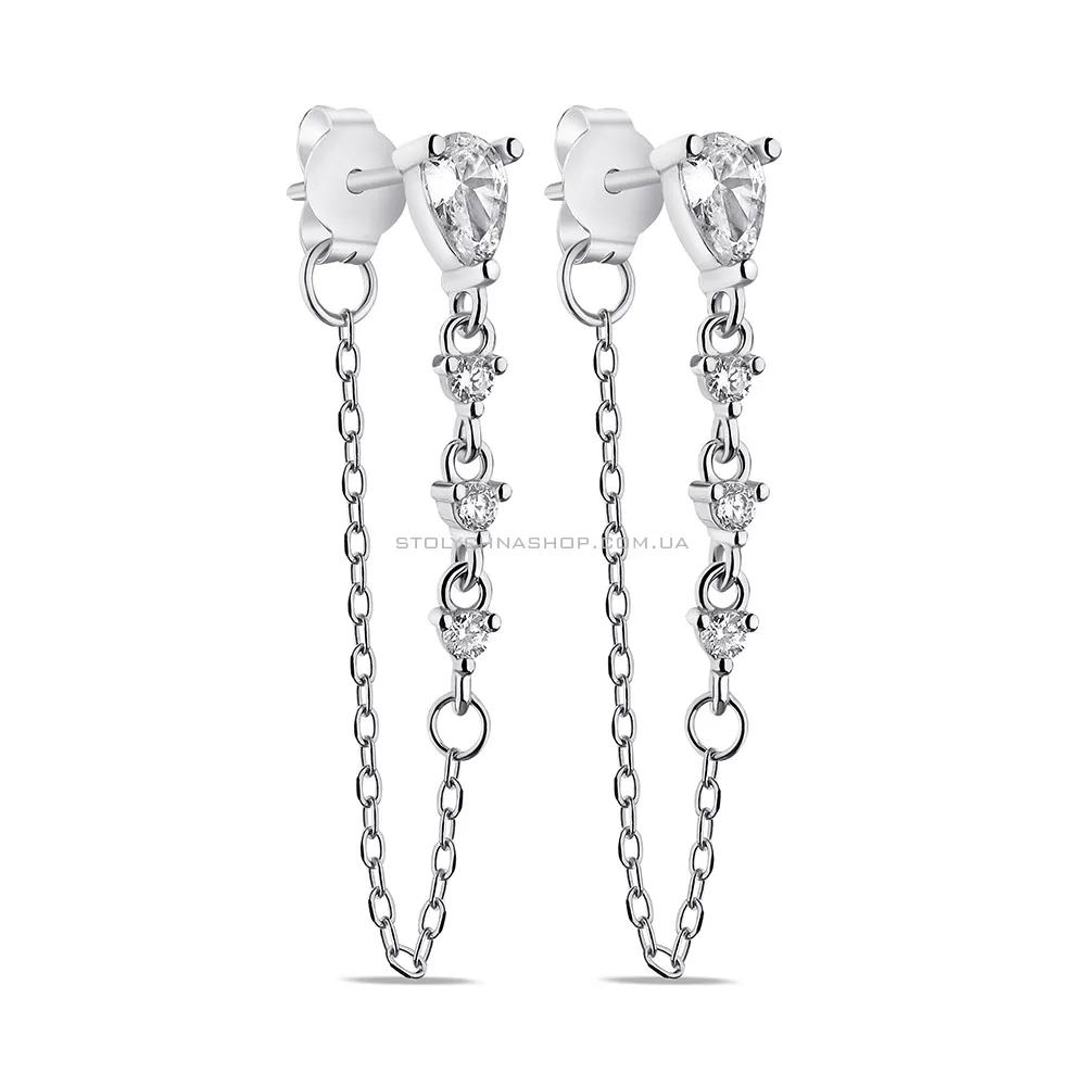 Срібні сережки з фіанітами (арт. 7518/6791) - цена