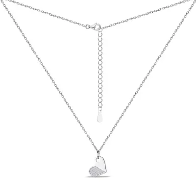 Колье «Сердце» из серебра с фианитами (арт. 7507/1107)