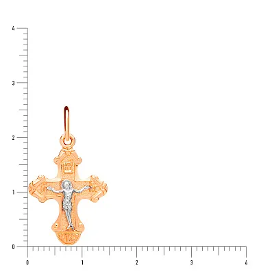 Золотий натільний хрестик з розп'яттям (арт. 501584)