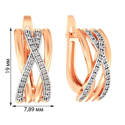 Сережки золоті з білими фіанітами (арт. 111112)