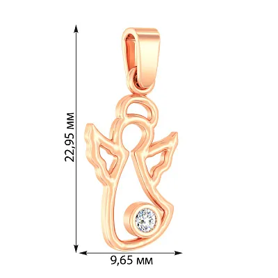 Золота підвіска «Янгол» з фіанітом  (арт. 440503)