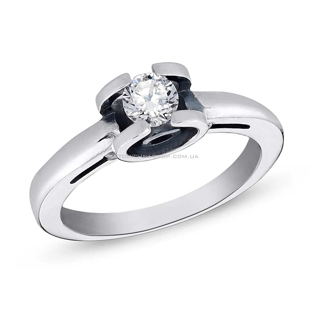 Серебряное кольцо с фианитом (арт. 7901/0111002) - цена