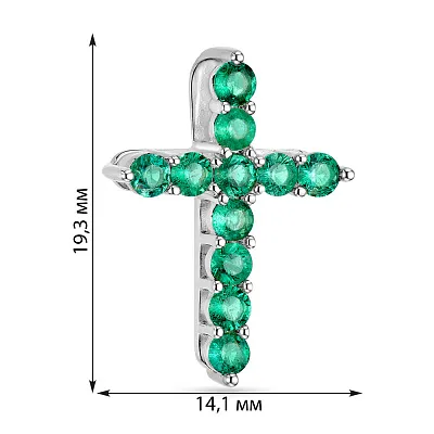Золотий хрестик зі смарагдами (арт. 3109606202и)