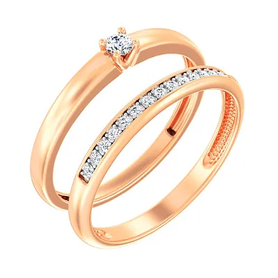 Двойное кольцо из золота с бриллиантами (арт. К011212015)