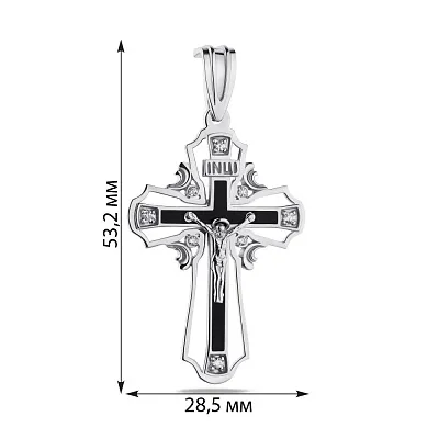 Срібний хрестик з емаллю (арт. 7504/2-1143.0.2)