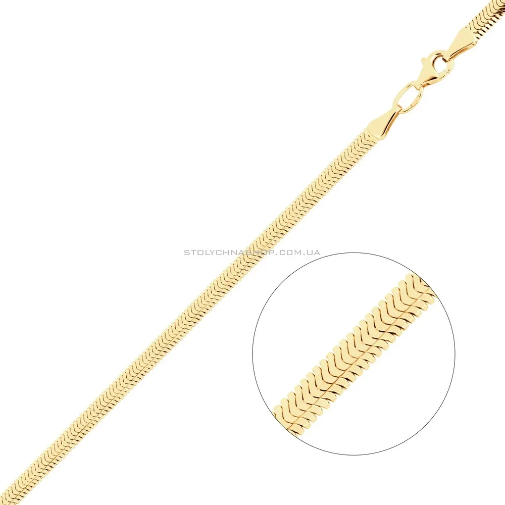 Браслет из золота плетения Снейк плоский (арт. 314202жп) - цена