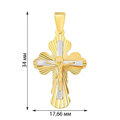 Крестик из желтого и белого золота  (арт. 503812жб)