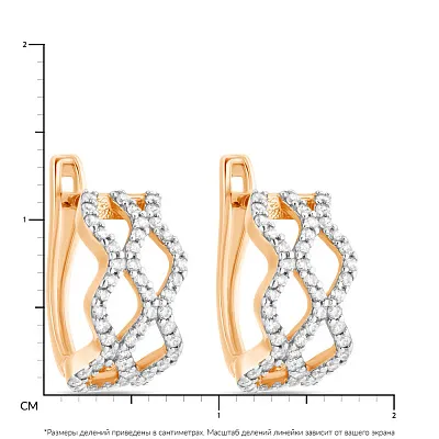 Сережки золотые с россыпью фианитов (арт. 110290)