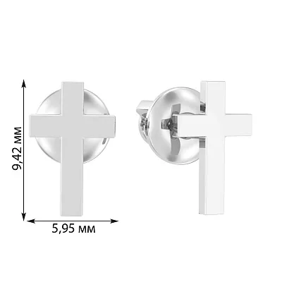 Золоті сережки пусети в формі хрестиків (арт. 110472б)