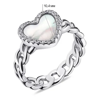 Серебряное кольцо Сердце (арт. 7501/6734п)