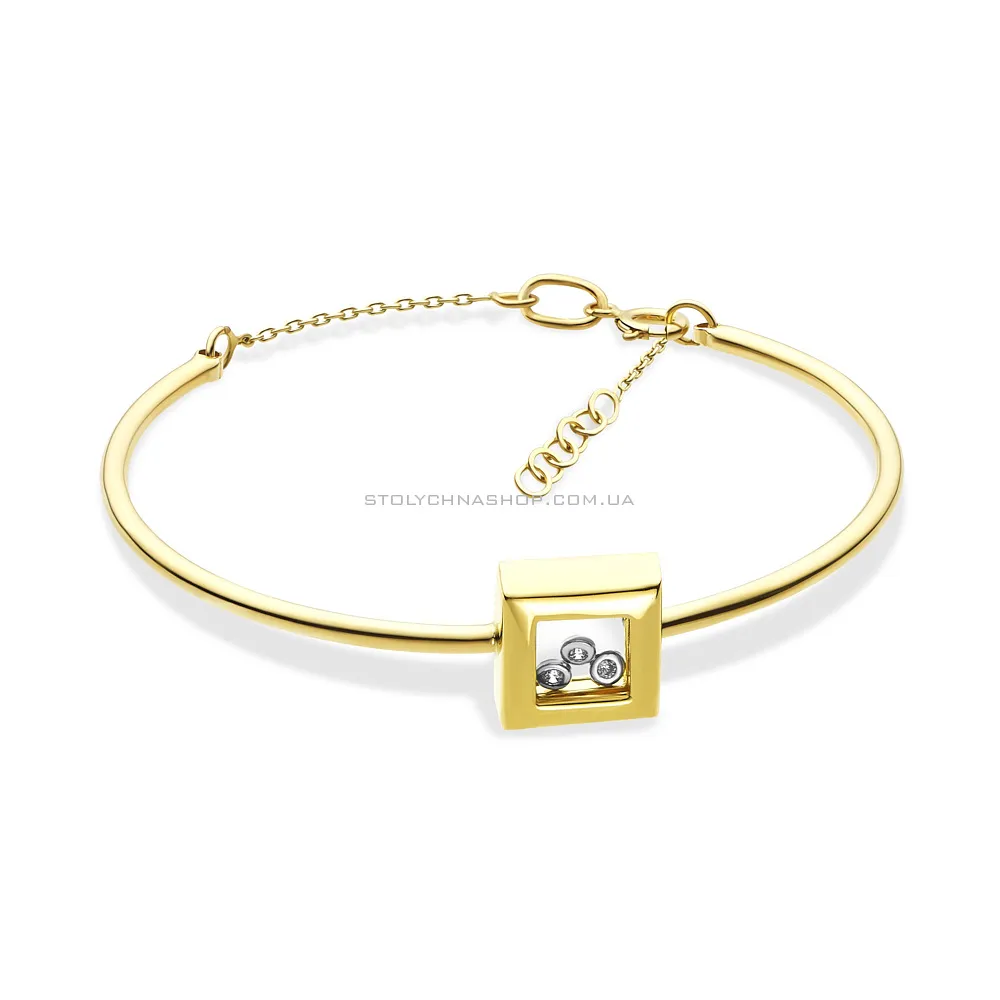 Золотой женский браслет с фианитами (арт. 323436ж) - цена