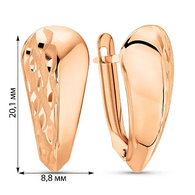 Золоті сережки з алмазною гранню (арт. 109649)
