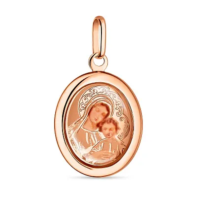 Ладанка з золота «Божа Матір з немовлям» (арт. 420107)