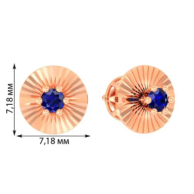 Дитячі золоті сережки з синіми фіанітами (арт. 110507с)