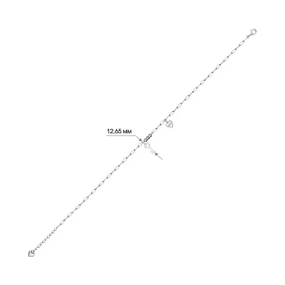 Браслет из серебра на ногу с подвесками и с фианитами (арт. 7509/3056)