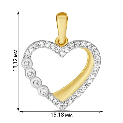 Підвіска золота «Серце» з фіанітами (арт. 421742ж)