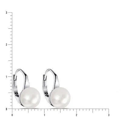 Сережки срібні з перлами (арт. 7502/2972жб)