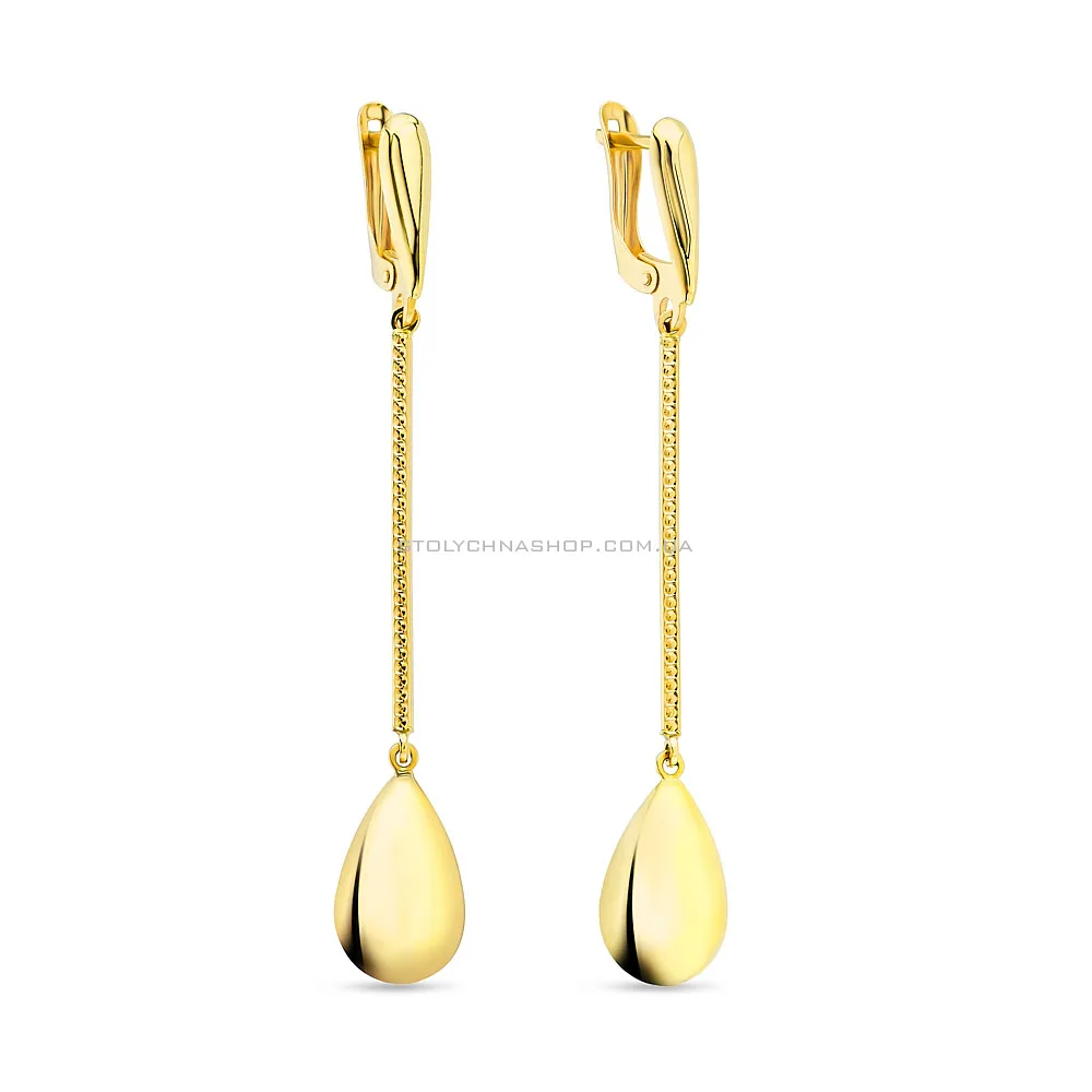 Золотые серьги с подвесками (арт. 106990ж) - цена