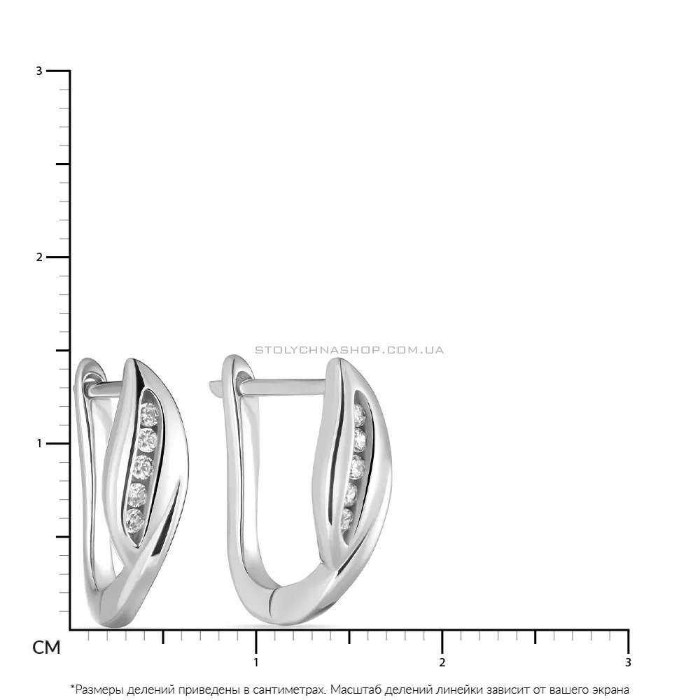 Срібні сережки з фіанітами (арт. 7502/3949)