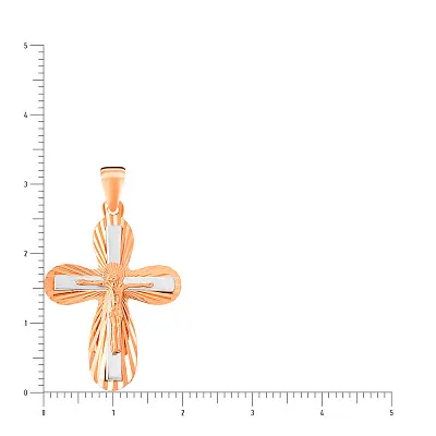 Золотий натільний хрестик з розп'яттям (арт. 503822кб)
