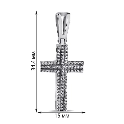 Срібна хрестик з фіанітами (арт. 7503/2-0422.0.2)