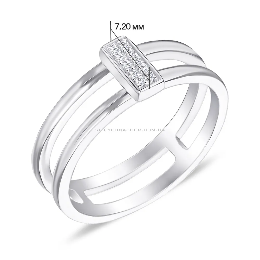 Серебряное кольцо с фианитами (арт. 7501/3920) - 2 - цена