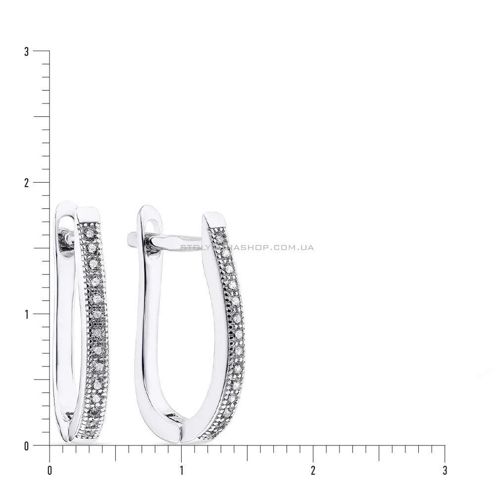 Срібні сережки з доріжкою з фіанітів (арт. 7502/3655)