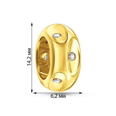 Шарм з жовтого золота з фіанітами  (арт. 424772ж)