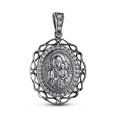 Серебряная ладанка иконка "Божья Матерь" (арт. 7917/0301-ч)