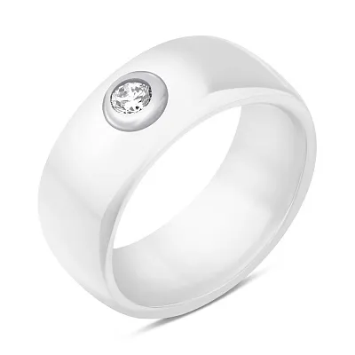 Кольцо из керамики с серебряной вставкой (арт. 7501/К2ФК1/4042-16)