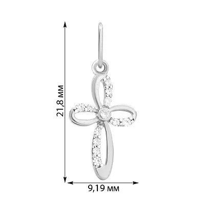 Золота підвіска-хрестик з фіанітами  (арт. 440411б)