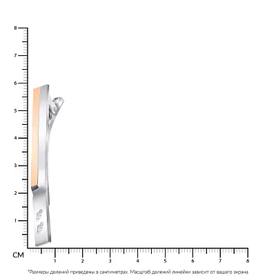 Серебряный зажим для галстука с фианитами (арт. 7213/223-зю)