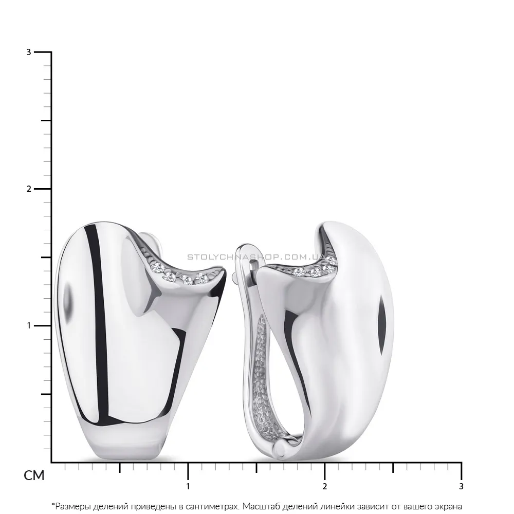 Сережки серебряные с белыми фианитами (арт. 7502/29253р)