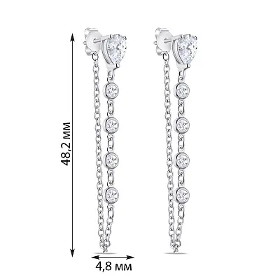 Срібні сережки з фіанітами  (арт. 7518/6143)