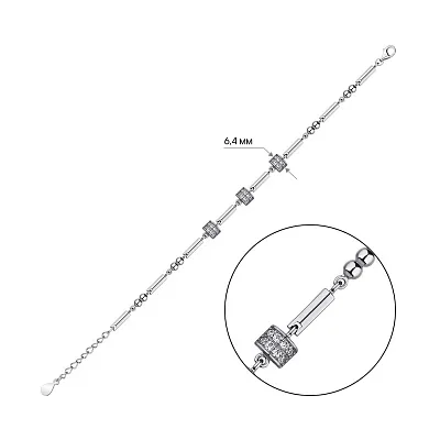 Браслет из серебра с фианитами (арт. 7509/4587)