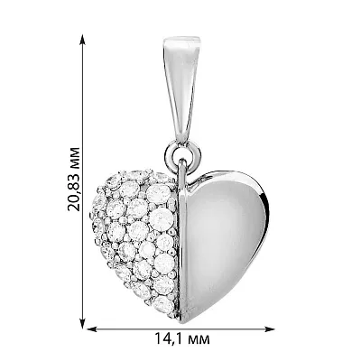 Золота підвіска «Серце» з фіанітами (арт. 440332б)