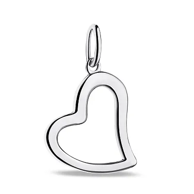 Срібний кулон Серце без каменів (арт. 7503/П2/2047)