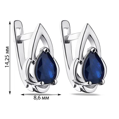 Сережки срібні з сапфіром (арт. 7002/4052Спс)