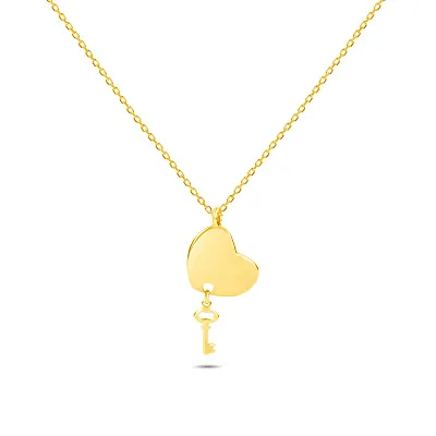 Кольє «Ключ від серця» з жовтого золота (арт. 351133ж)