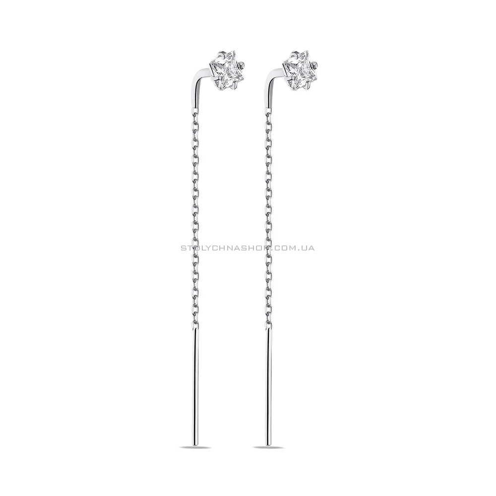 Срібні сережки-протяжки (арт. 7502/А583сю)