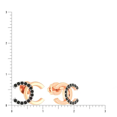 Золоті сережки пусети з фіанітами (арт. 110318ч)