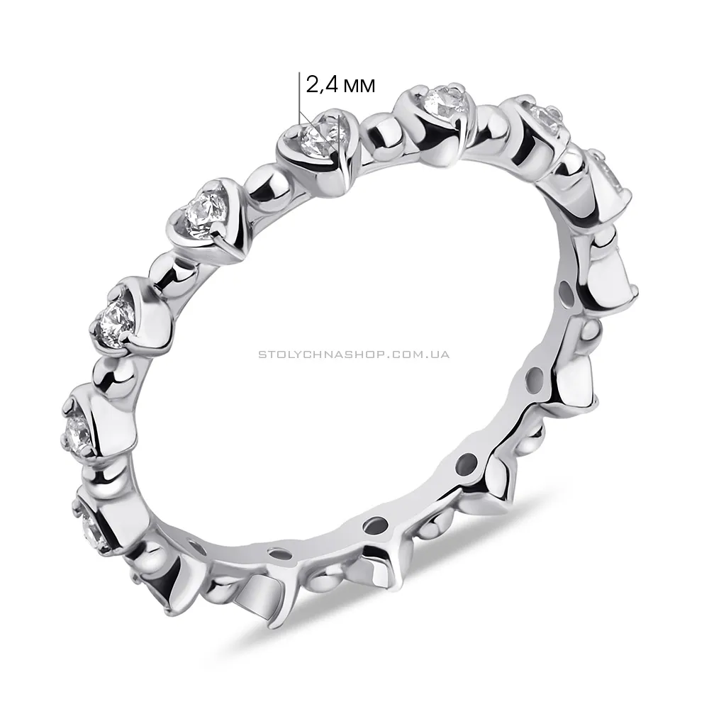 Серебряное кольцо с фианитами (арт. 7501/6584) - 2 - цена