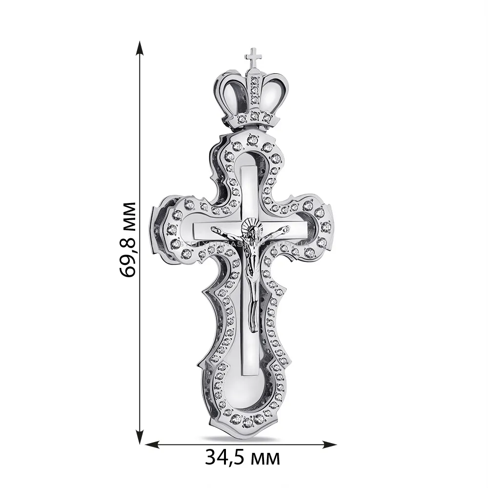 Срібний хрестик з фіанітами (арт. 7504/2-0026.0.2) - 2 - цена