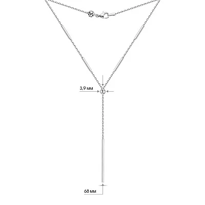 Колье-галстук из белого золота  (арт. 352711б)