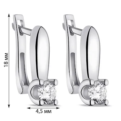 Серебряные серьги с фианитом (арт. 7502/3875)