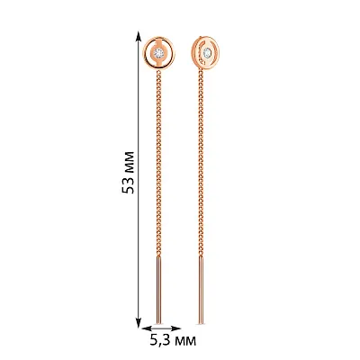Золотые серьги протяжки (арт. 109942)