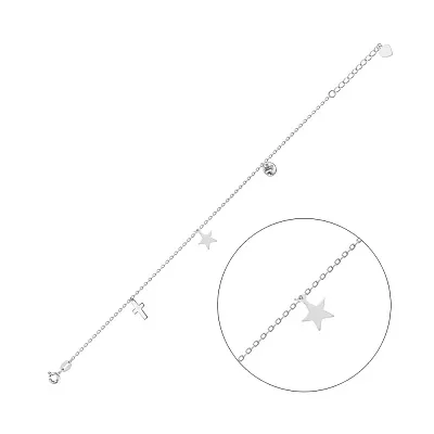 Срібний браслет з фіанітом та підвісками (арт. 7509/2319)