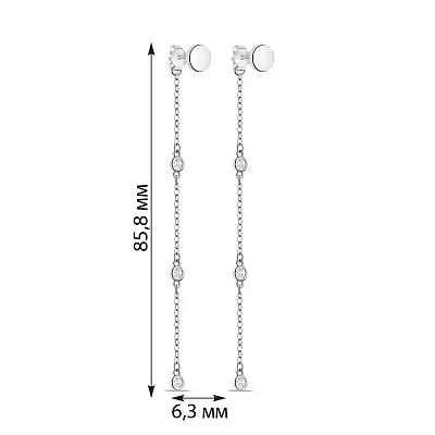 Сережки зі срібла з підвіскою Trendy Style (арт. 7518/6880)