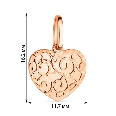 Золотой подвес в форме сердца (арт. 424457)