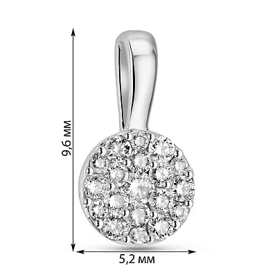 Кулон з білого золота з діамантами (арт. П341681010б)